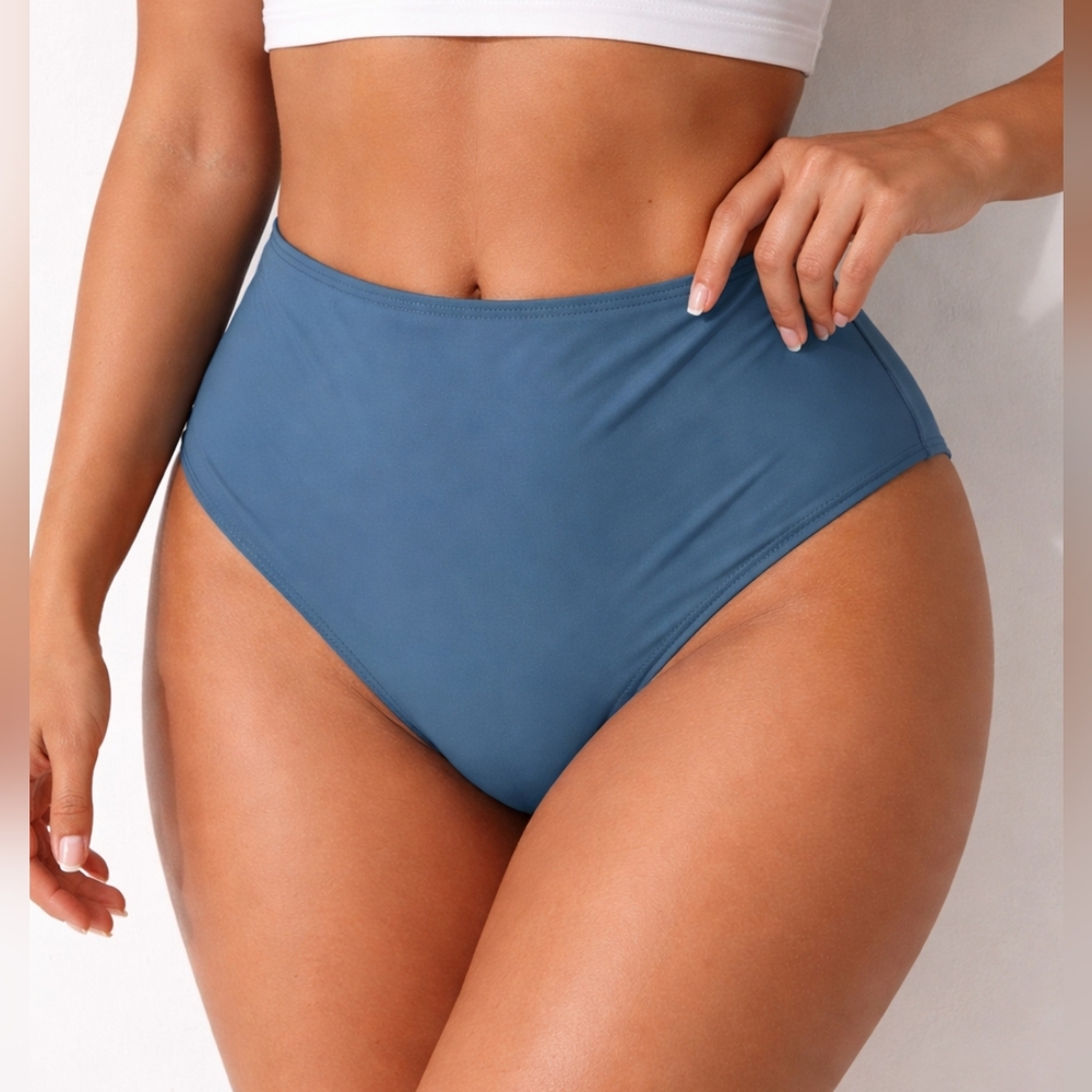 High-Waist Blue Women’s Swim Bottom C321